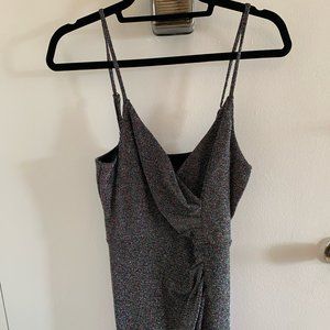 Express Rainbow Glittery Wrap Dress